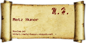 Metz Hunor névjegykártya